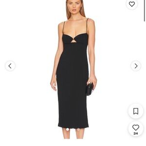 AFRM Black Sheath Midi Dress Sweetheart Neckline